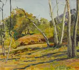 Walter Elmer Schofield, Irvine Park, oil on panel
