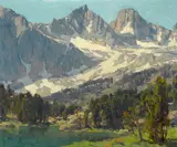 Mount Gayley and Mount Sill, Big Pine, High Sierras, California by Edgar Alwin Payne, oil on canvas, sold Dec 2012