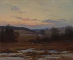 Sunset by John Frost, oil on canvas, offered Dec 2012