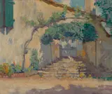 Old Pasadena doorway by Alson S. Clark, 1928, oil on canvas, sold Dec 2012