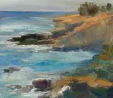 Rita Hoffman Shulak, Stormy waters, La Jolla shores, oil on canvas