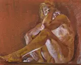 Paul Cadmus, Male nude, 1988, crayon on paper