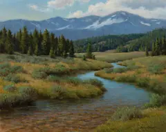 Alpine meadow by David Chapple, oil on masonite, sold Dec 2012