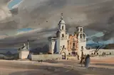Rex Brandt, Church in San Xavier, 1968, watercolor on paper