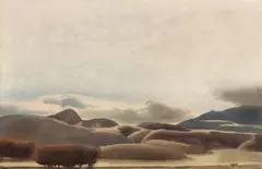 Evening ridge route by Millard Sheets, watercolor on paper, sold Dec 2012