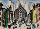 Tom E. Lewis, The Flatiron building, 1936, watercolor on paper