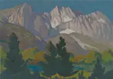 Elsie Palmer Payne, High Sierras, gouache on paper