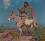 Ira Diamond Gerald Cassidy, Isleta Traveler, oil on canvas