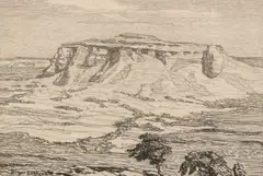 Birger Sandzén, Four Corners, charcoal on paper