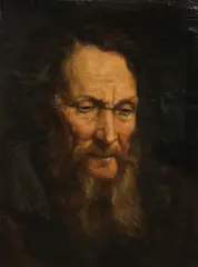 Polish School, A portrait of an old man, oil on canvas laid down on board