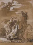 Jan Erasmus Quellinus, The conversion of Saul, pen and ink and wash heightened with white on paper