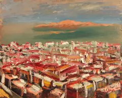 Anders G. Aldrin, View over San Francisco, oil on canvas