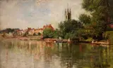 View of Hampton by American School, oil on canvas board, sold Nov 2012