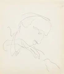 Charles Demuth, Head of a man No. 3; Two profiles; Sketch for a mural, Profile of a young man (double sided) (group of three)
