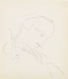 Charles Demuth, Head of a man No. 3; Two profiles; Sketch for a mural, Profile of a young man (double sided) (group of three)