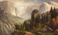 John Englehart, Yosemite Valley from Inspiration Point, oil on canvas