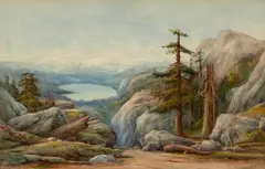 John Joseph Ivey, A view of Donner Lake, watercolor on paper