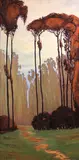 Jesse Don Rasberry, Path through a eucalyptus grove, oil on canvas