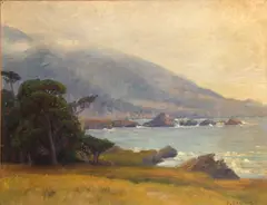 Fog lifting on the coast by Elizabeth Strong, oil on canvas, sold Nov 2012