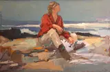 Si Chen Yuan, Woman on the beach, oil on canvas