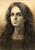 Steven Assael, Portrait of a woman, 1995, mixed media on paper