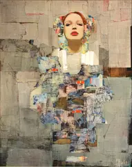 Richard Burlet, Titian, collage and mixed media on canvas