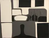 Charles Howard, Abstract Composition in Black, White and Gray, oil on canvas