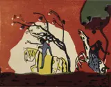 Wassily Kandinsky, Zwei Reiter vor Rot, from Klänge (R. 95)