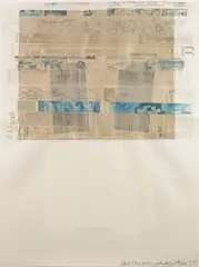 Arcade by Robert Rauschenberg, 1975, Offset lithograph in colors with collage and embossing on handmade paper, sold Nov 2012