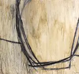 unknown Artist, Composition in black and beige, 1997, oil on canvas