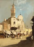 Hercules Brabazon Brabazon, A North African street scene, gouache