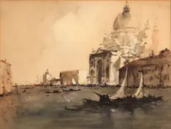 Hercules Brabazon Brabazon, Santa Maria della Salute, Venice, pencil and watercolor