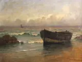 William Barr, Stonehaven fishing boat, oil on canvas