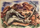 Vance Kirkland, The environment of chipmunks, watercolor on paper