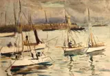 Hayley Lever, Pier at St. Ives, 1910 (a pair)