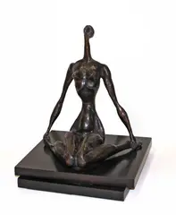 Doris Caesar, Seated nude, bronze on wooden base