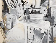 Bruce McGaw, Studio still life, 1964, watercolor and gouache on paper