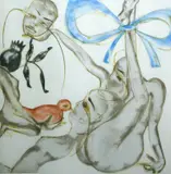 Francesco Clemente, Yellow, Red, or Blue, 1999, Color aquatint on Fabriano paper