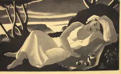 Doel Reed, Rest (CR. 43), 1941, Etching and aquatint on cream wove paper with shield watermark