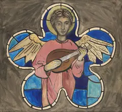 Evie Hone, Archangel With Lute, Ink and gouache on paper