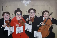 The Throbgoblin Quartet by John Schwatschke, Oil on canvas, sold Mar 2023