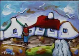 Annie Robinson, Aran Island Homestead, Oil on canvas