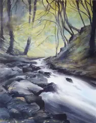 Peter Knuttel, Woodland Near Glendalough, Watercolour