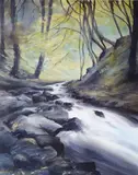 Peter Knuttel, Woodland Near Glendalough, Watercolour