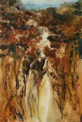 Stag In Autumn by Jennifer Kingston, Oil on board, sold Mar 2023