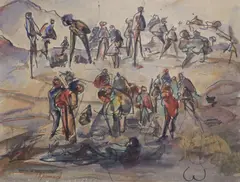 May Guinness, Harvest Time, Watercolour