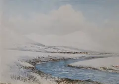 Howard Knee, Snow Over Wicklow, Watercolour