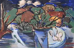 Caroline Scally, Lake View, Gouache