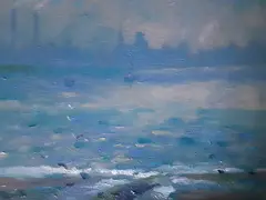Harbour At Dublin by Liam Treacy, Oil on Board, sold Jan 2023