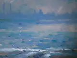 Liam Treacy, Harbour At Dublin, Oil on Board